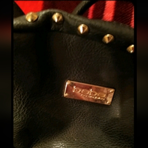 Bebe Black & Gold Stud Backpack Purse - Picture 6 of 6